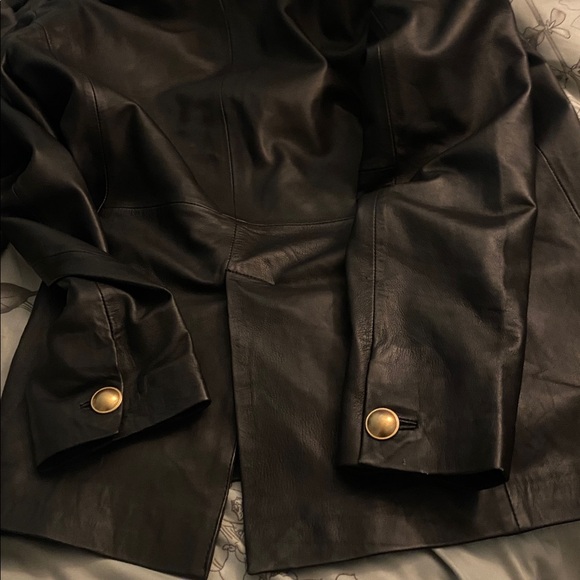Black Leather Women's Jacket - Picture 13 of 14